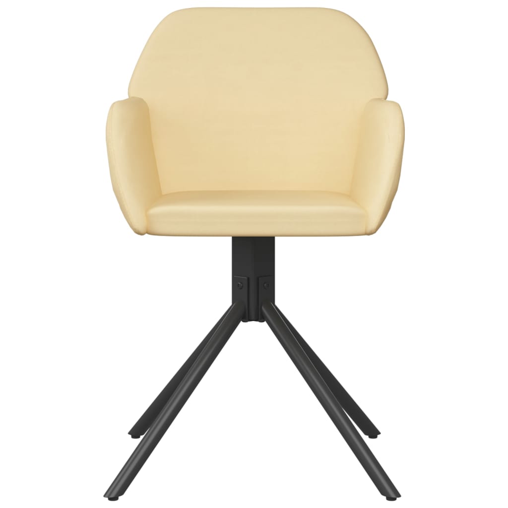 Dining Chairs 2 pcs Swivel Cream Velvet