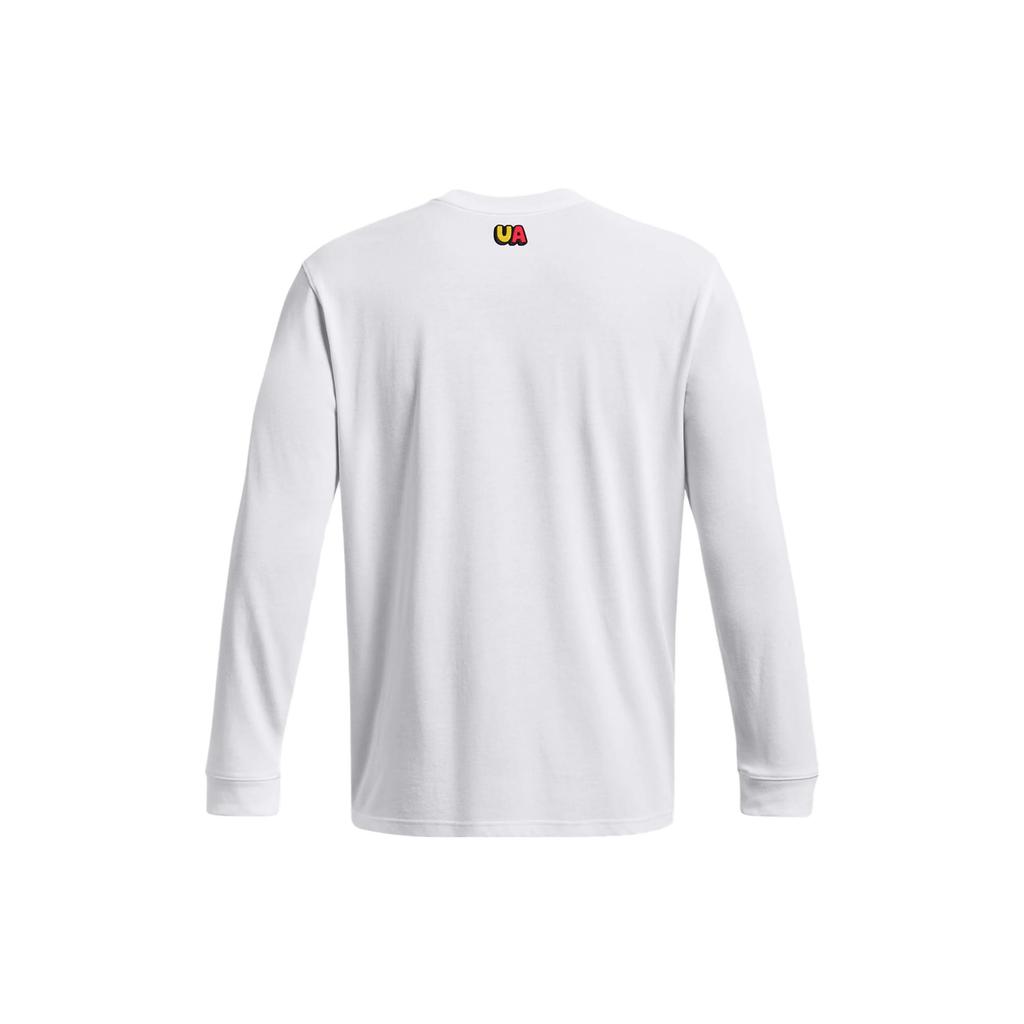 Under Armour T Shirts Men's White Crew Neck Moderate Straight Fit Unisex 1379575-100