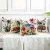 Dragonfly Floral Pattern Printing Pillowcase Living Room Sofa Chair Cushion Cover Home Bedroom Room Decoration 45x45cm