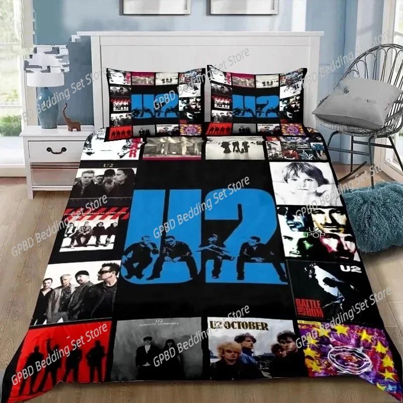 Комплект постельного белья с 3D-печатью Rock U2 Band, пододеяльник, комплект постельного белья, пододеяльник, наволочка, одеяло размера king-size, комплект постельного белья для мальчиков и взрослых