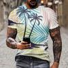 Summer Fashion Coconut Tree 3D Print T-Shirts Streetwear Men Casual Oversized Colorful O-Neck Short Sleeved T-shirts