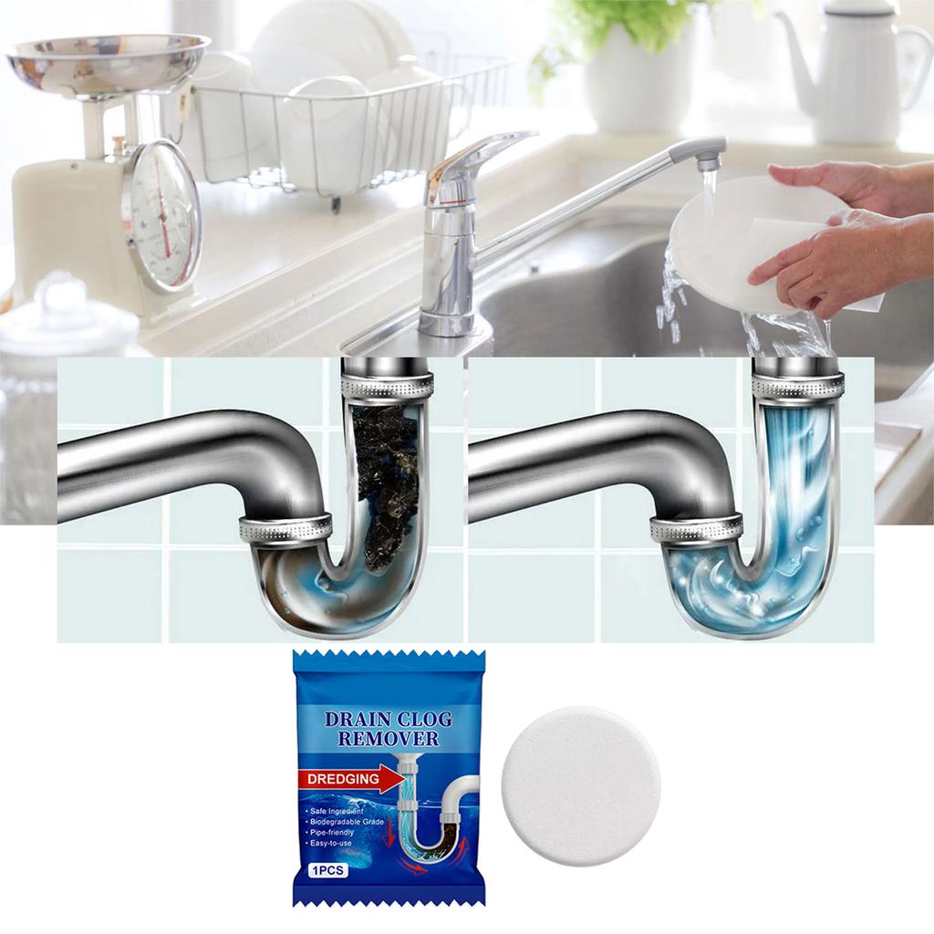 Fast Actings Drain Solution Sink Drain Powder Removes Grease Hair and Other Blockages with Ease for Home Restaurants