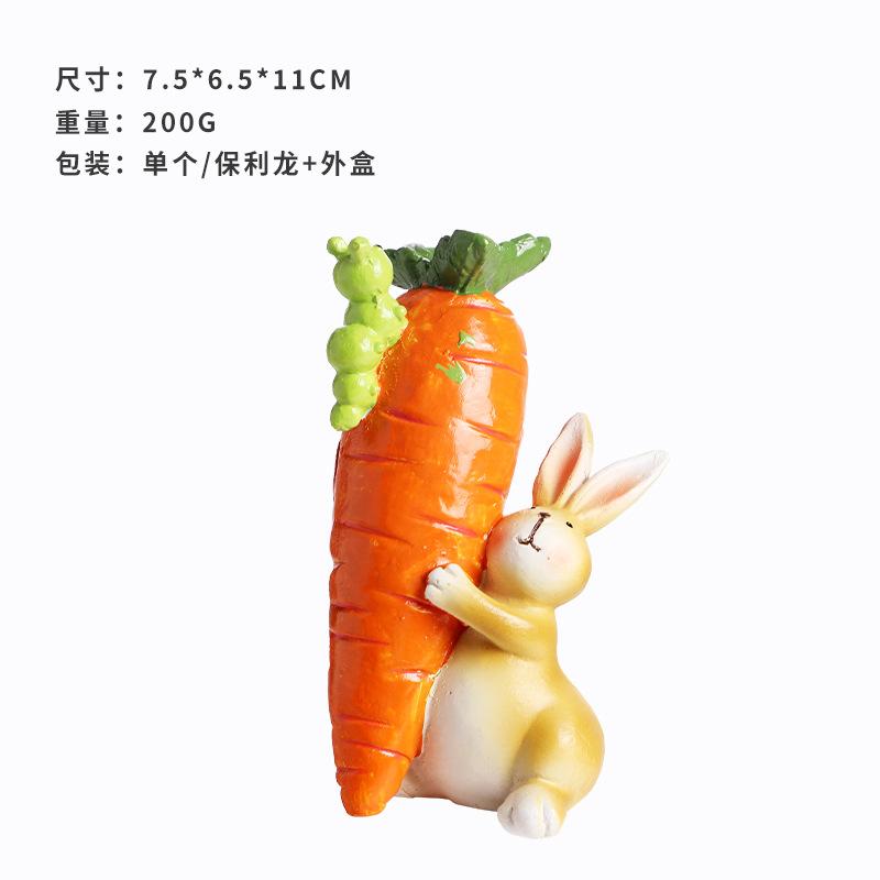 Easter Decorations, Ins, Cute Easter Ornaments, Rabbit Radish Resin Ornaments, Party Home Decorations, Holiday Gifts