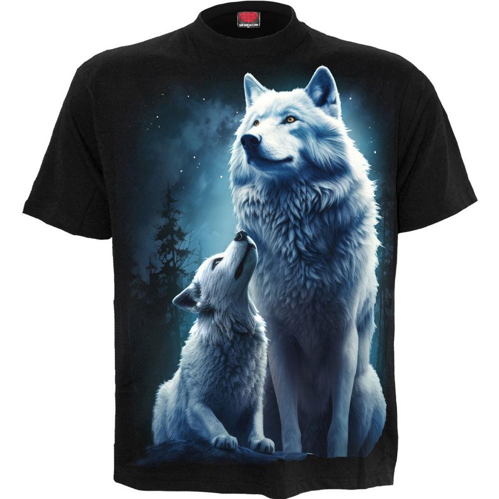 Spiral Direct Unisex Adult Wolf Guardian Back Print T-Shirt
