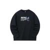 Anta Fw22 Letter Print Crew Neck Pullover Fleece Sweatshirt Unisex Sweatshirt Black 952238723-3