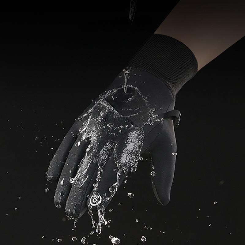 Мужские перчатки для езды на открытом воздухе, зимние спортивные, водонепроницаемые, ветрозащитные, с флисовой подкладкой, тепловые, с сенсорным экраном