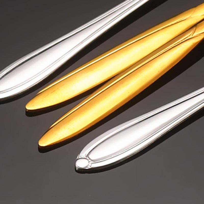 4PCS/Set 12.4-12.6cm Stainless Steel Flower Shape Spoons Coffee Mixing Ice Cream Dessert Spoons