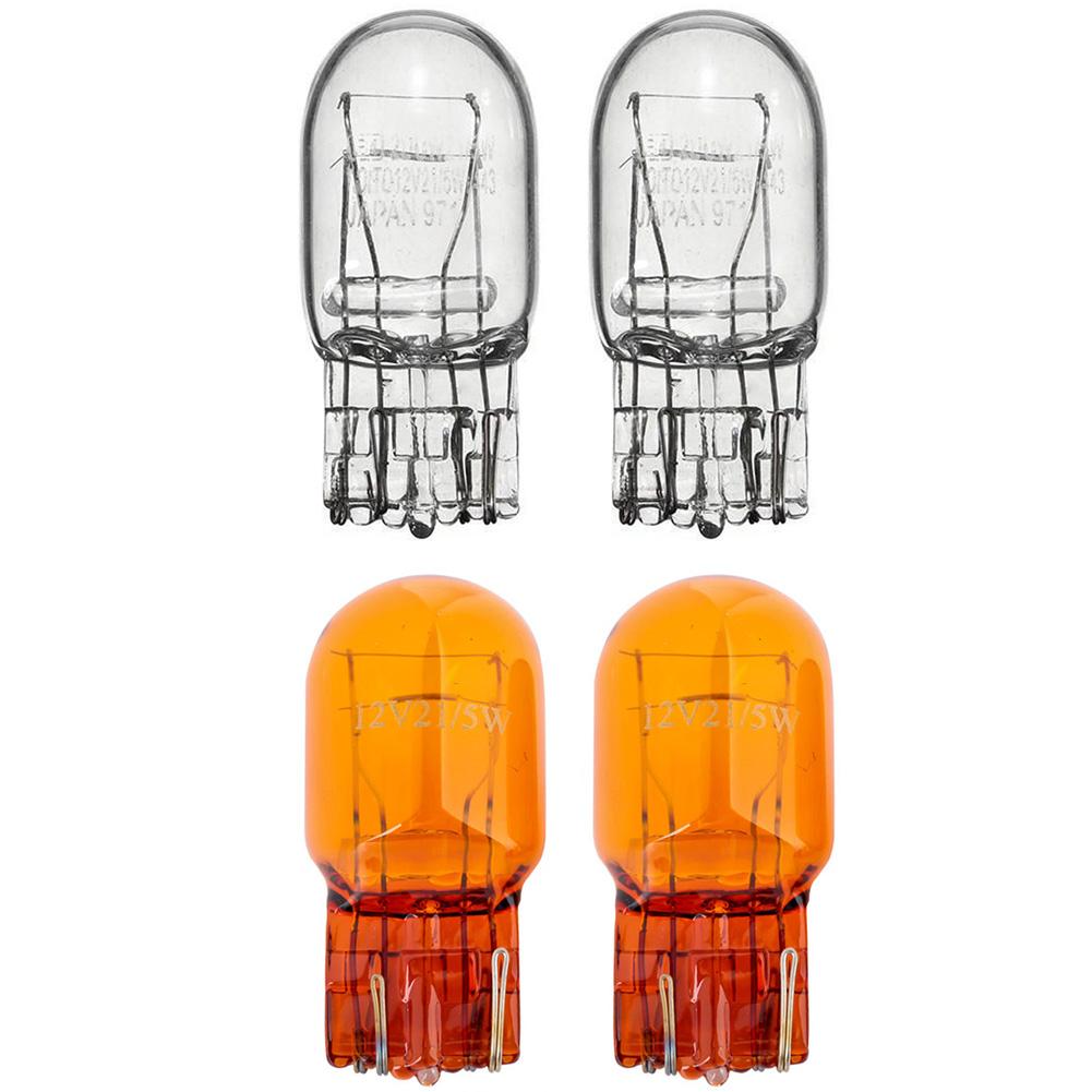 2Pcs T20 Halogen Lamp Glass Daytime Running Light Turn Signal Light Stop Brake Tail Lamp Bulbs 7443 W21/5W