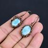 Larimar Earrings, Copper Electroformed Jewelry, Gemstone Earrings, Gift For Her Handmade Dainty Jewelry