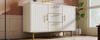 Chest of Drawers with 2 Doors and 3 Drawers, White Door Chest with Drawer, Adjustable Shelf, for Living Room Bedroom, White-H75/W120/D40 cm