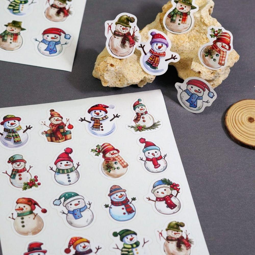 Irregular Shape Snowman Stickers 100Pcs Gift Tags New Christmas Stickers Winter Party