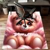 1PC Custom Name Pink Teddy Bear Bow Theme Floor Mat Ideal for Living Room, Game Rooms, Office, Bedroom,Floor Mat Playful Design