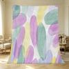 Lightweight Flannel Throw Blanket Soft Abstract Style, Fresh Colors, Warm Cozy Decorative Home Throw, Halloween & Christmas Use