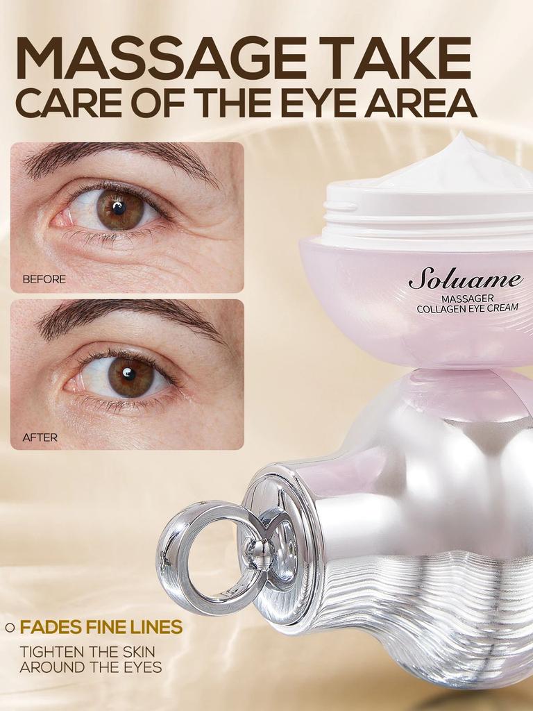 Collagen Massage Eye Cream & Neck Cream Set Hydrating Firming Eye Contour Neck Lotion with Massage Roller Easily Absorbed 50g+50g less