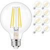 hansang 8 Pack G25 LED Edison Globe Light Bulbs, 3000K Soft White, E26 Base Round Light Bulbs for Bathroom Vanity, 6W 60W Incandescent Equivalent,