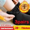 3Pairs/lot Women Winter Warm Thicken Thermal Soft Casual Solid Color Socks Wool Cashmere Home Snow Boots Velvet Home Floor Sock