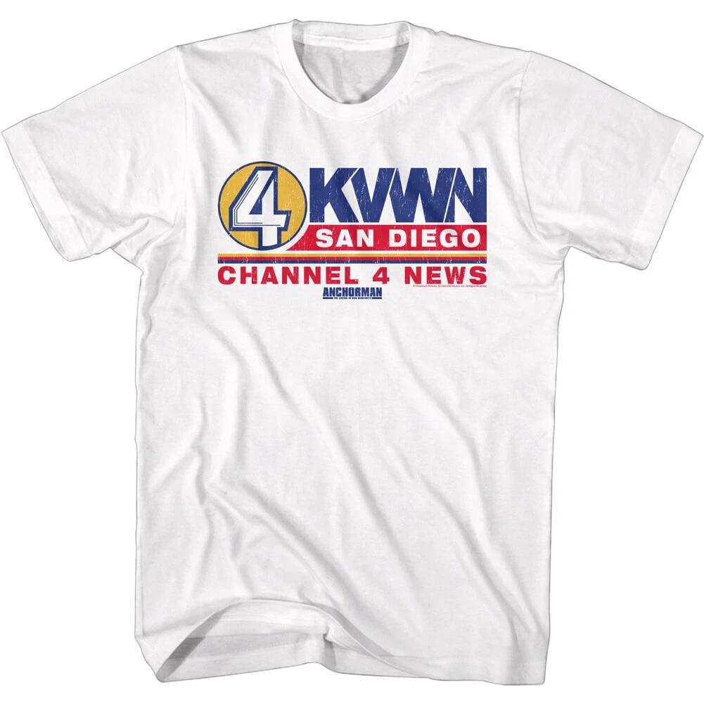 Anchorman Movie KVWN San Diego Channel 4 News Logo Men's T Shirt Movie Merch