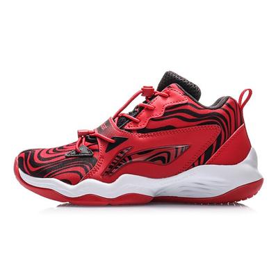 Баскетбольные кроссовки Li Ning Court Star Shock Absorbation Rebound Детские кроссовки Красные Черные YKBQ012-3