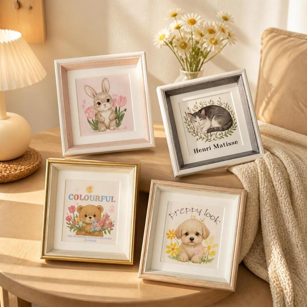 10x10cm Photo Frame Square Art Frames Cute Desktop Picture Frame Photo Showcase