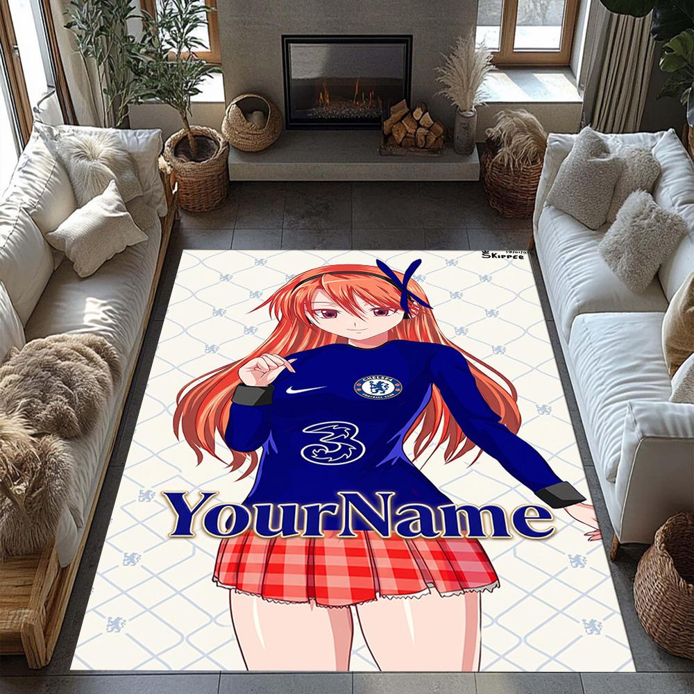 Chelsea Customized Name Area Rug Suitable for Playrooms Game Room Dormitory Dining Room Antislip Carpet Decorate Offices Perfect Gift for Women/Men