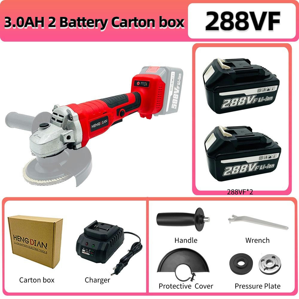 Угловая шлифовальная машина 125 мм, 21 В, аккумуляторная, бесщеточная электрическая угловая шлифовальная машина