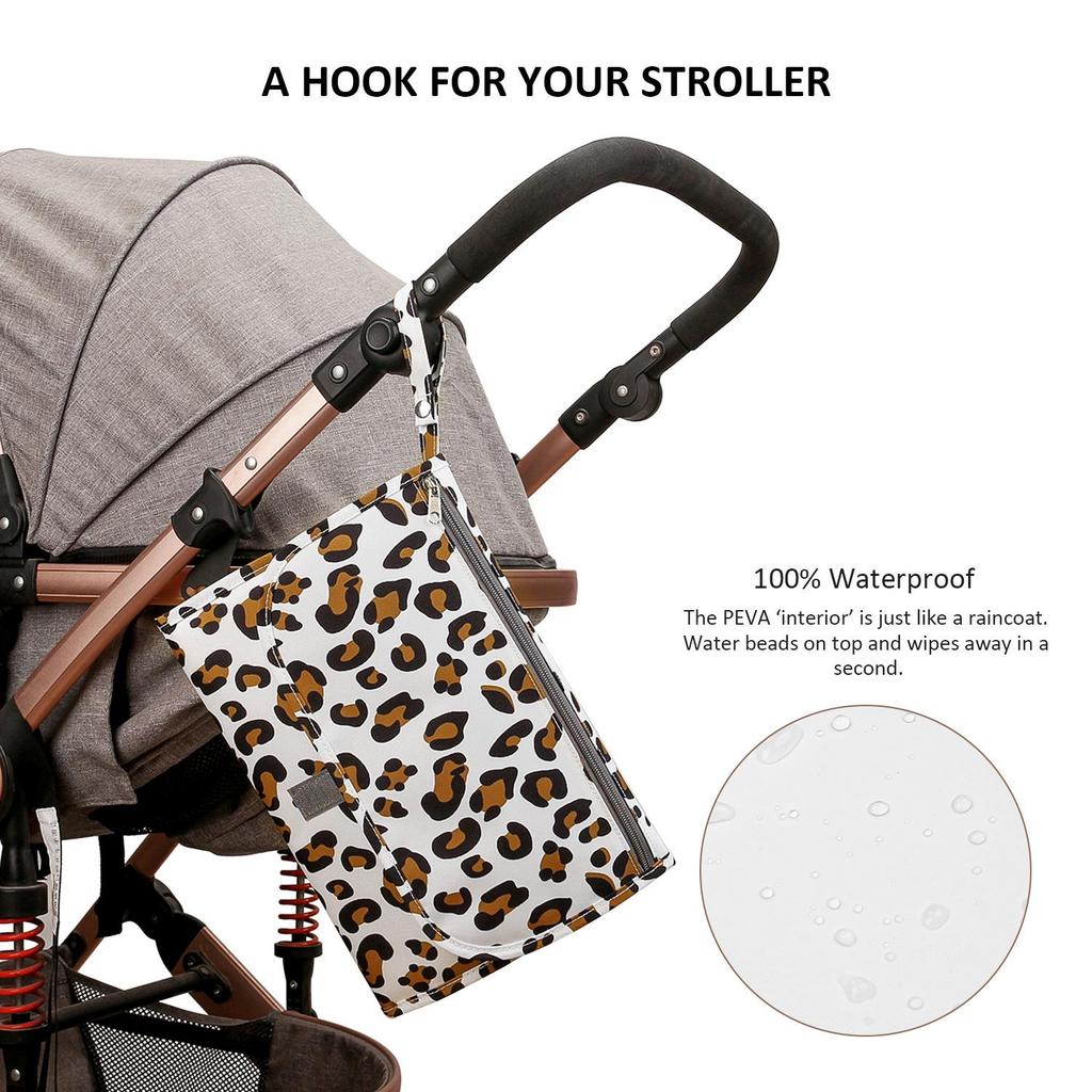 CPC Portable Waterproof Diaper Changing Pad with Wet Wipe Mommy Bag