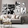 Fashion Woman Black White Paris Landscape Poster Love Quote Decorative Paintings Canvas Wall Art Pictures Room Modern Home Decor