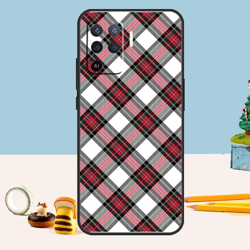 Клан Стюарт Клетчатый узор Чехол для Oppo A5 A6 Pro A15 A16 A76 A96 A17 A57 A98 A58 A78 A18 A38 A54 A74 A94 A40 A60 A80