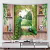 Green Peacock Decorative Tapestry Office Living Room Decor Home Wall Tapestry