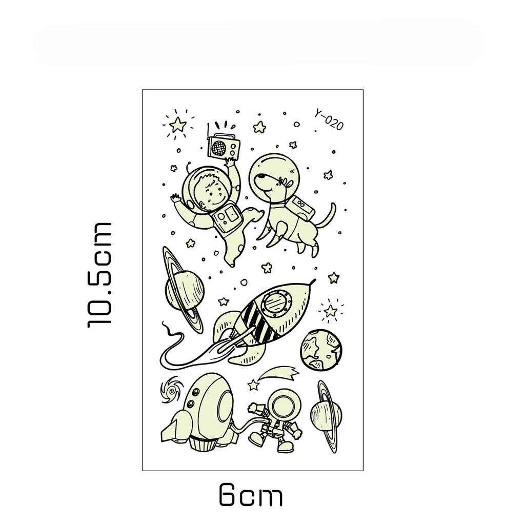 Little Sexy Cute Tattoo for Women Glowing Dark Taty Waterproof Fake Tatoo Luminous Tattoo Stickers Body Art Cartoon Tattoo