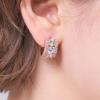 14K Glitz Stone One-Touch Earrings (Gold Pin) Elgpee571