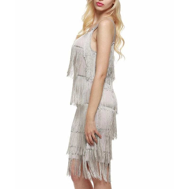 Women's 1920s Vintage Headband Dress Flapper Cocktail Great Gatsby Party Tassel Fringe