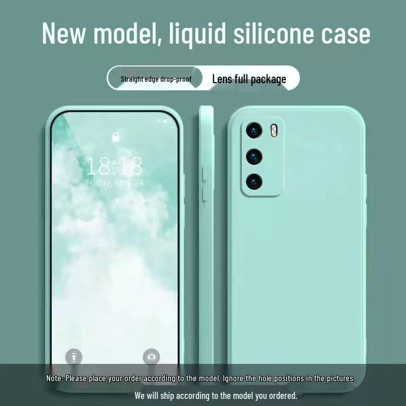 Чехол из жидкого силикона для Huawei P40: Полное покрытие, Защита от падений, Безопасно для кожи, Премиум, Однотонный.