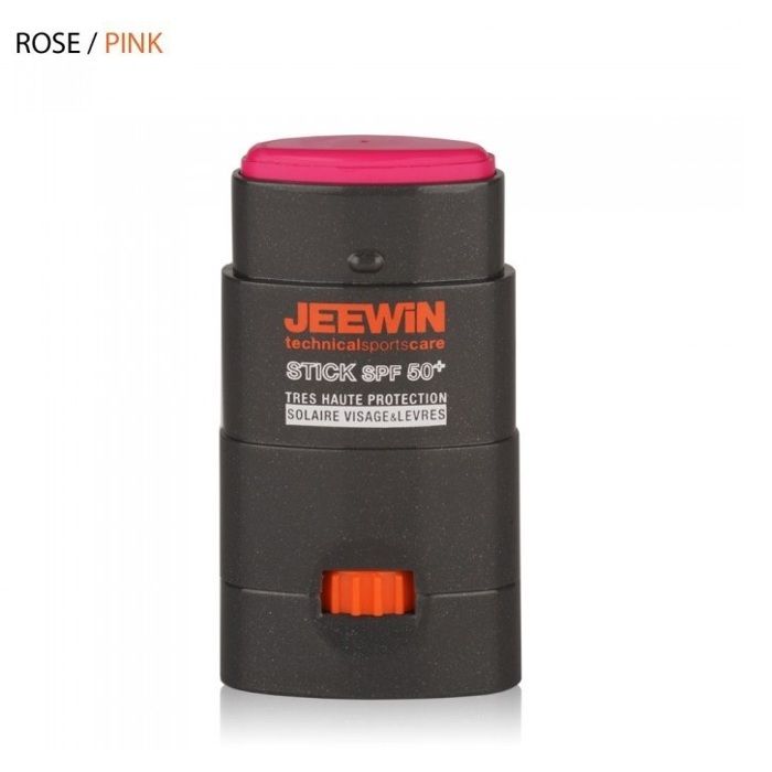 JEEWIN Stick SPF50+ protecteur solaire visage coloré ROSE 14 g protection solaire