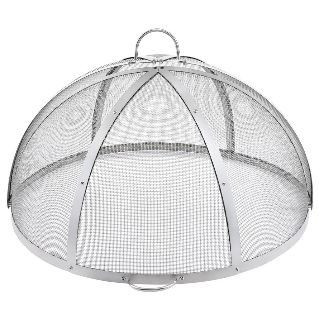Firepit Spark Screen Lid, 40" Diameter, Outdoor Firepit Ring Cover Round Accessories, Fire Pit Metal Cover, Easy-Opening Stainless Steel Fire Ring