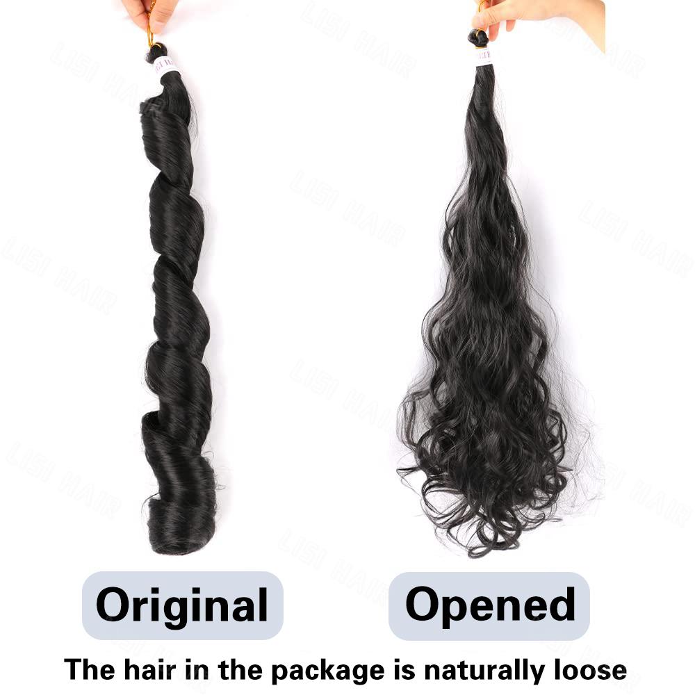 MISS WIG Synthetic French Curly Braiding Hair Extensions Long Loose Braiding Curly Spiral Hair For Women Cosplay Wear