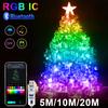 Рождественская RGB LED Гирлянда Bluetooth USB Питание Музыкальная Мечтающий Цвет Свет День Рождения Вечеринка Гирлянда Декор Сказочные Огни для Дома