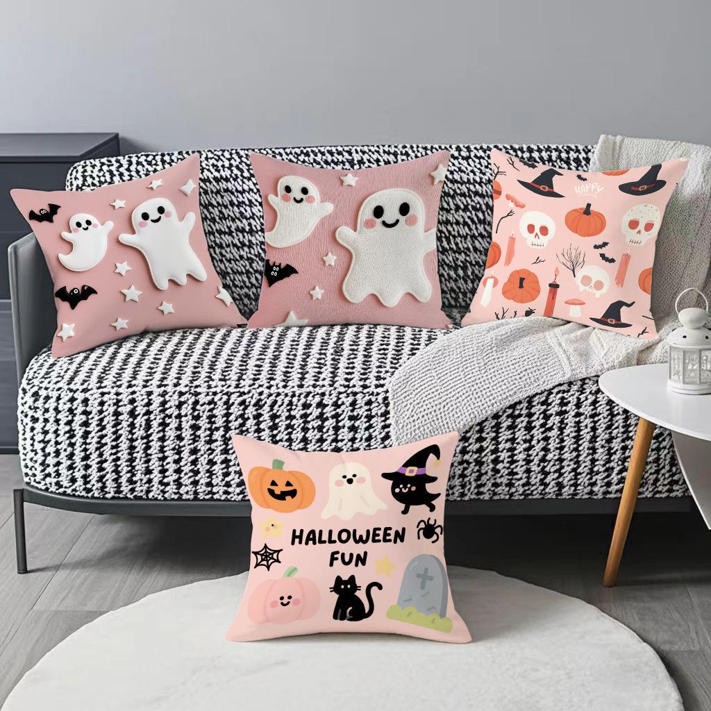 Festive Decoration Living Room Sofa Bedside Cushion Cover Trick-treat Decoration Printed Pillow Cushion Cover