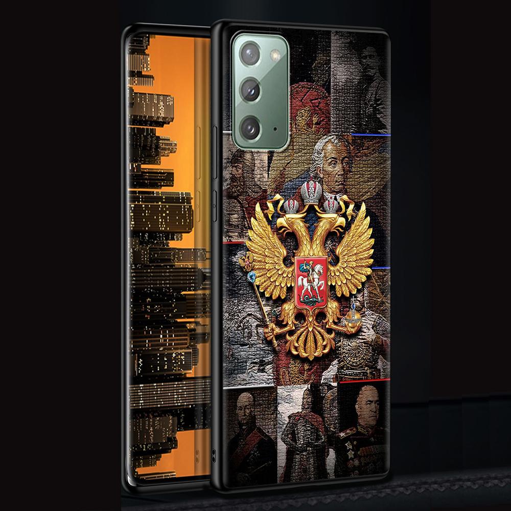 Чехол с российским флагом для Samsung Galaxy Note 20 Ultra 10 9 8, силиконовый чехол M31 M30s M51 M31s M52 5G, мягкий черный чехол для телефона