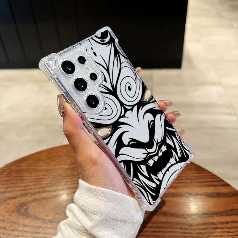 Маска-чехол для телефона Hannya Oni Warrior Ghost для Samsung Galaxy S25 FE S26 S24 S23 S22 S21 S20 Ultra S26 Plus S25FE Мягкий прозрачный чехол