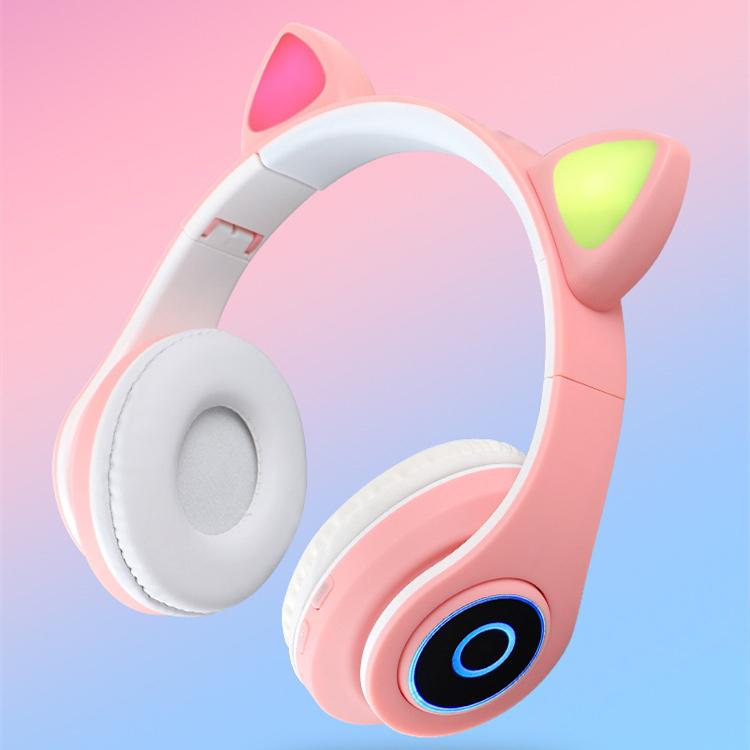 Кошачьи уши светящиеся наголовные наушники Bluetooth наушники складные беспроводные компьютерные гарнитуры