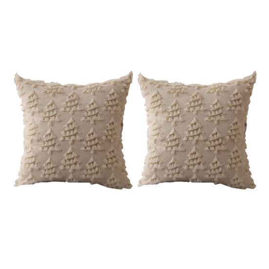 2 шт. Наволочки для декоративных подушек с рисунком рождественской елки, мягкие плюшевые рождественские наволочки, моющиеся декоративные наволочки для дивана-кровати