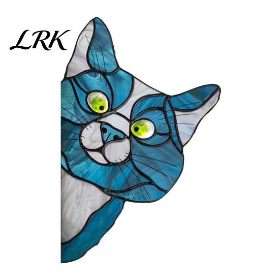 Подарок для любителя кошек, витражная наклейка на окно, винтажная цветная наклейка с котенком, съемная статическая художественная декоративная наклейка на дверь, стену