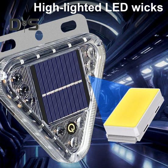 Треугольный солнечный предупреждающий световой сигнал, режимы, регулируемый, водонепроницаемый, супер яркий светодиодный мигающий фонарь, автомобильный прицеп, грузовик, задний мигающий фонарь, предупреждающий свет безопасности