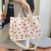 Flannel Portable Large Bag Women's 2025 Summer New Floral Lightweight Large-capacity Tote Messenger Commuter Cloth Bag