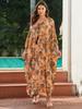 Plus Size Kaftan Bohemian Printed Tassel Summer Long Beach Dress Women Homewear Outfit Swim Suit Cover Up Loose Caftan