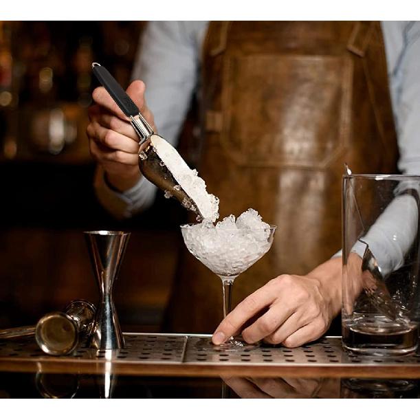 Stainless Steel 6 Ounce Ice Scoop With Good Grip Handle - Kitchen, Freezer, Dog Food, Popcorn Scoop - Dishwasher Safe