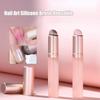 Jelly Pink Nail Art Silicone Brush Reusable Mirror Powder Pigment Applying Manicure Tool Soft Q-elastic Smudge Nail Brush Stick