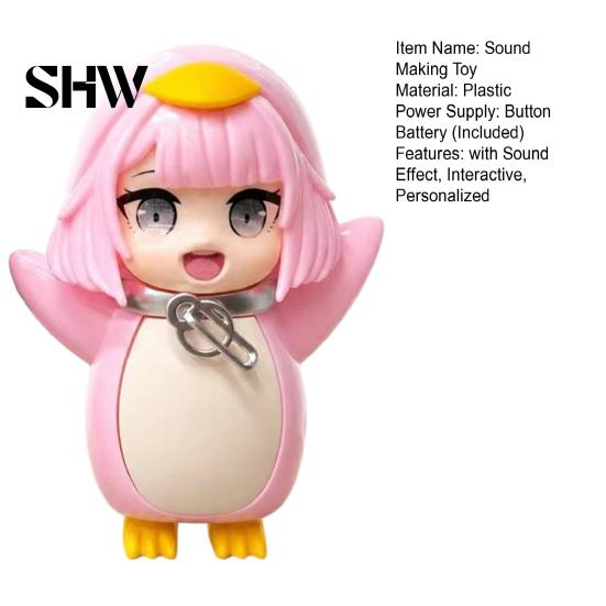 Unique Holiday Commemorative Gift Little Penguin Voice Recorder Toy, 10cm Recordable Cosplay Figure, Funny Sound Effect Figurine Anime Desk