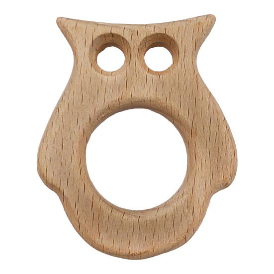 Деревянные детские прорезыватели Игрушки Натуральный бук Жевательные игрушки для младенцев Развивающие кольца для прорезывания зубов в форме животных